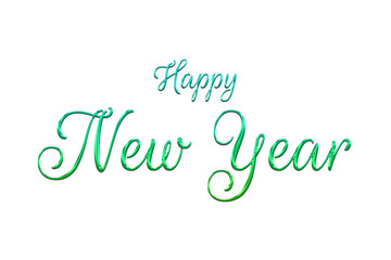 Happy new year green gradient text effects style