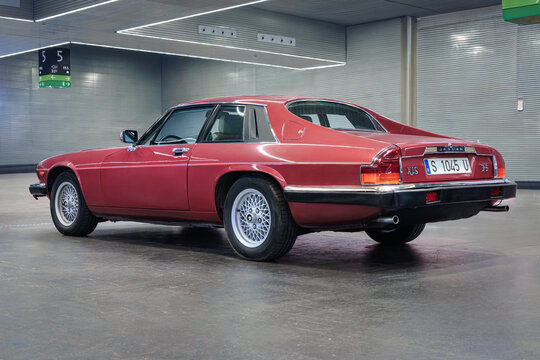 BILBAO, SPAIN-NOVEMBER 11, 2023: Jaguar XJ-S (XJS) 3.6 (HE), rear view