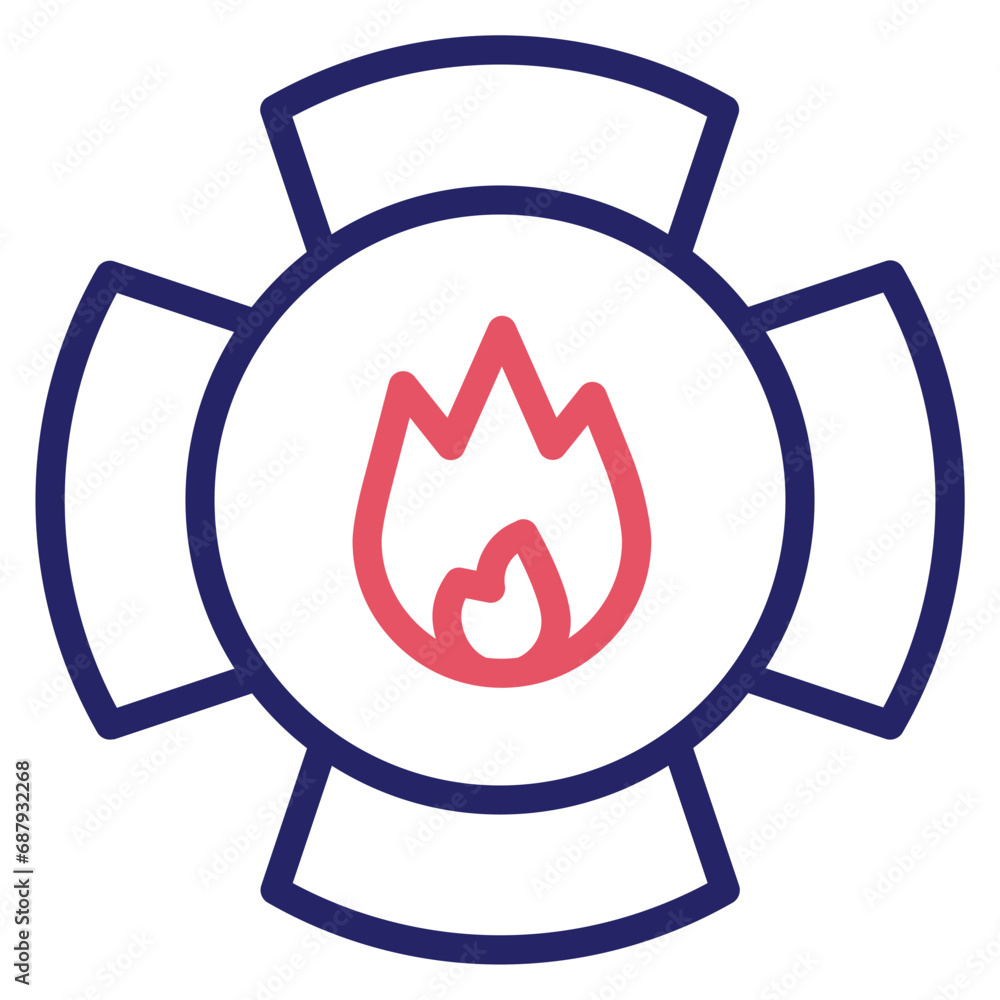 Poster firefighter badge icon