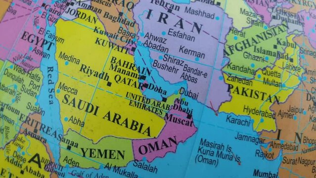 Iran Yemen Oman Qatar Saudi Arab Israel map
