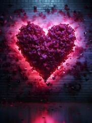 Valentines day digital backdrop, couple in love, heart