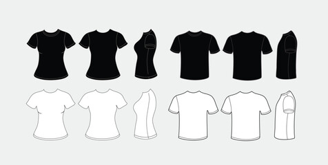 men & women shirt templates for apparel products.100% vector.
