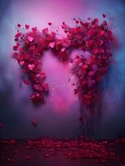 Valentines day digital backdrop, couple in love, heart