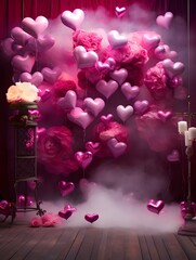 Valentines day digital backdrop, couple in love, heart