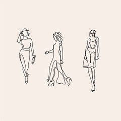 Stylish original hand-drawn graphic with beautiful young girl model for design. Fashion, style, youth, beauty. Graphic, sketch, drawing, vector.