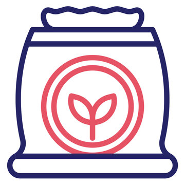 seed bag icon, red sprout, white background clip art preview