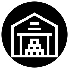 Stock Warehouse Vector Icon Design Illustration