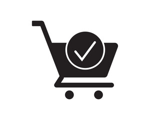 Shopping trolly icon vector symbol design