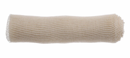 New, natural medical bandage roll,  isolated isolated on white, clipping path