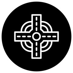 Road intersection Vector Icon Design Illustration