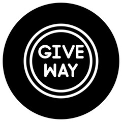 Give way Vector Icon Design Illustration