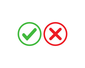 Yes or no check vector icon design illustration