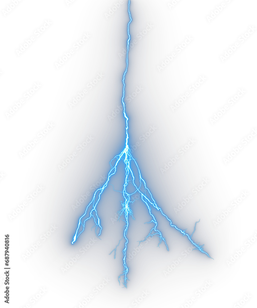 Poster thunder blazing spark isolated on transparent backgrounds 3d rendering png