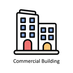 Commercial Building vector filled outline design  illustration. Business And Management Symbol on White background EPS 10 File