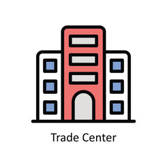 Trade Center vector filled outline design  illustration. Business And Management Symbol on White background EPS 10 File
