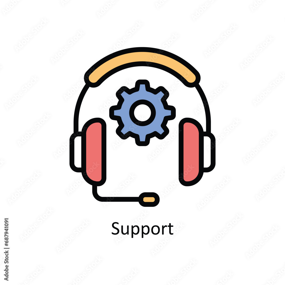 Poster support vector filled outline design illustration. business and management symbol on white backgroun