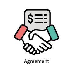 Agreement vector filled outline design  illustration. Business And Management Symbol on White background EPS 10 File