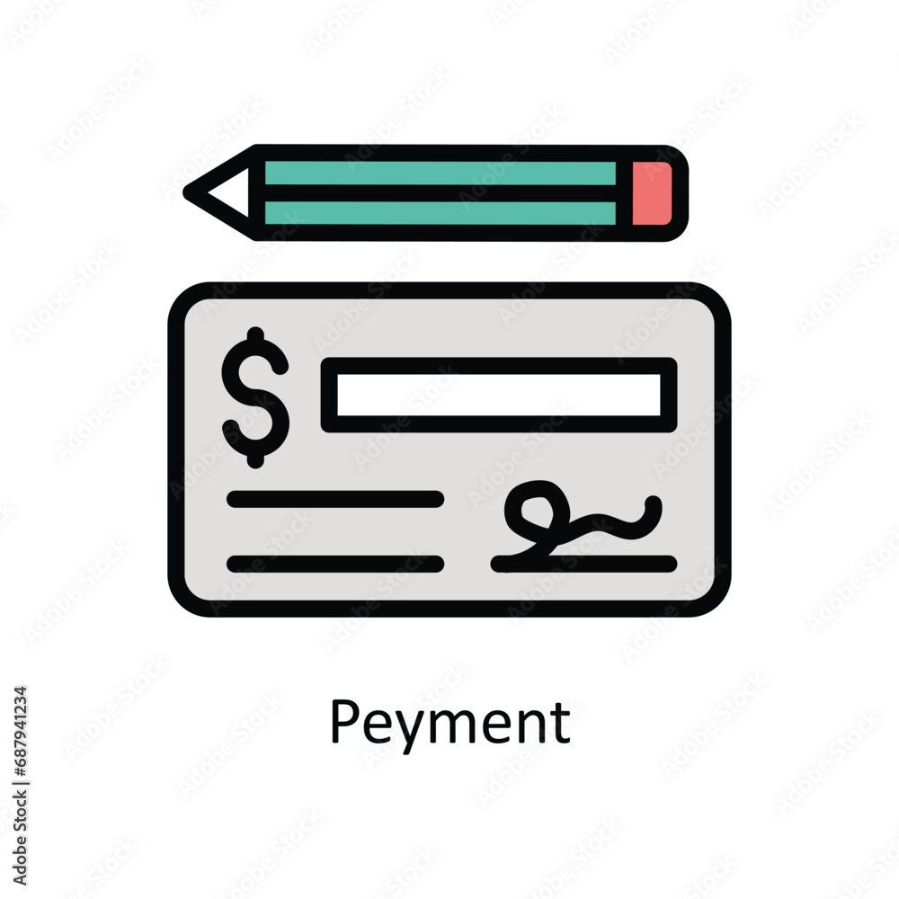 Poster payment vector filled outline design illustration. business and management symbol on white backgroun