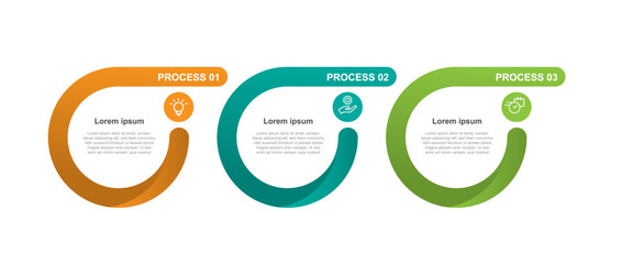 Design template infographic vector element with 3 step process or options 