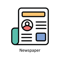 Newspaper vector filled outline design  illustration. Business And Management Symbol on White background EPS 10 File