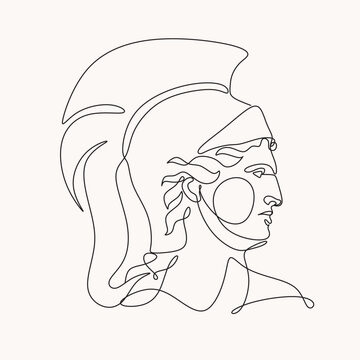 One line drawing skech. Apollo sculpture.Modern single line art, aesthetic contour. Perfect for home decor such as posters, wall art, tote bag, t-shirt print, sticker