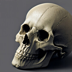 human skull on black