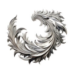 Metal Wall Sculpture Isolated on Transparent or White Background, PNG
