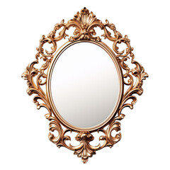 Decorative Mirror Isolated on Transparent or White Background, PNG
