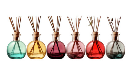 Set of Scented Diffusers Isolated on Transparent or White Background, PNG