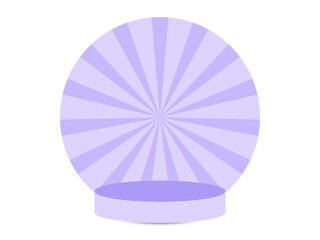 Abstract purple sunburst with purple podium vector illustration