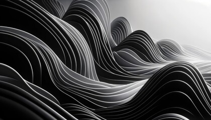 Monochrome Waves: A Symphony of Shadows and Light