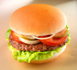 Hamburger, Burger, Salat, Fleisch, Fastfood,