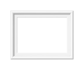 Fototapeta premium White picture frame. Minimalistic detailed photo realistic frame. Png clipart isolated on transparent background
