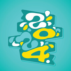 2024 vertical lettering typography vector design