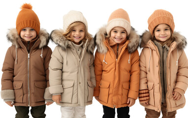 Kids' Winter Fashion: Latest Trends isolated on a transparent background.