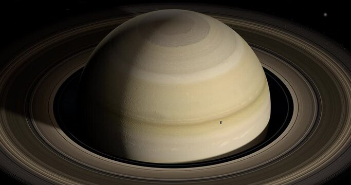 Hyperion, Saturn moon, orbiting around Saturn planet
