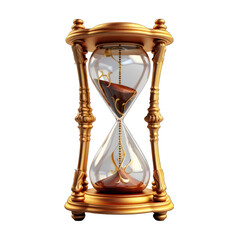 Decorative Hourglass Isolated on Transparent or White Background, PNG - obrazy, fototapety, plakaty