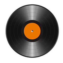 Blank vinyl disc mock up. Realistic empty template of a music record plate. Png clipart isolated on transparent background