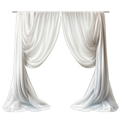 Curtains Isolated on Transparent or White Background, PNG