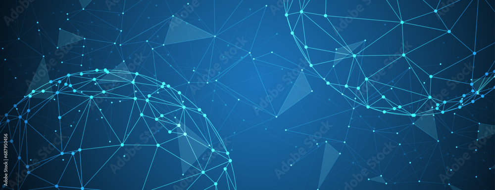 Aufkleber neural network concept. connected cells with links. high technology process. abstract futuristic bac
