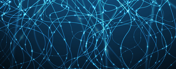 Neural network concept. Connected cells with links. High technology process. Abstract futuristic background.