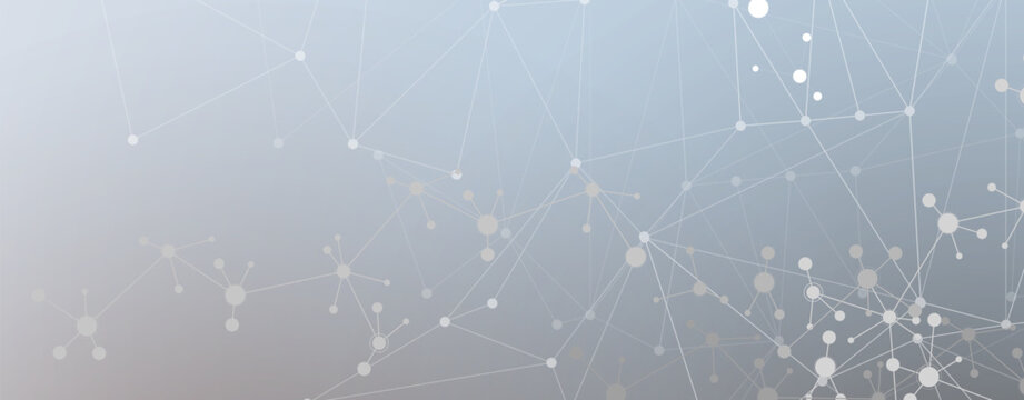 Neural network concept. Connected cells with links. High technology process. Abstract futuristic background.