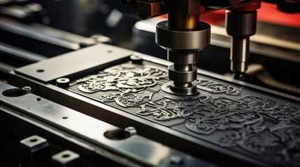 Fototapeta na wymiar Creating Stamping Parts on a Machine