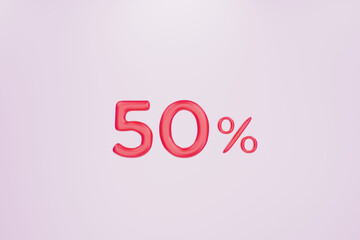 pink poster, sale, market, Christmas, percent, 50%, 3D
