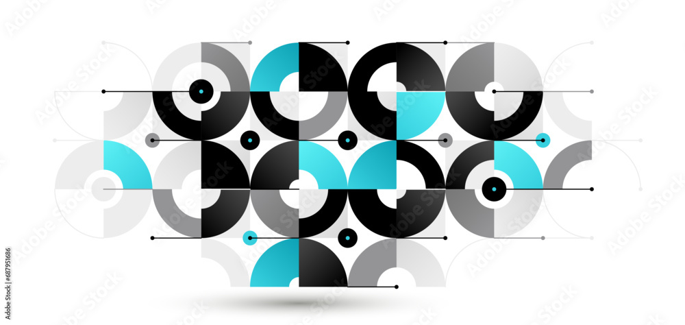 Poster abstract geometric pattern vector background, network and digital data composition, engineering draf