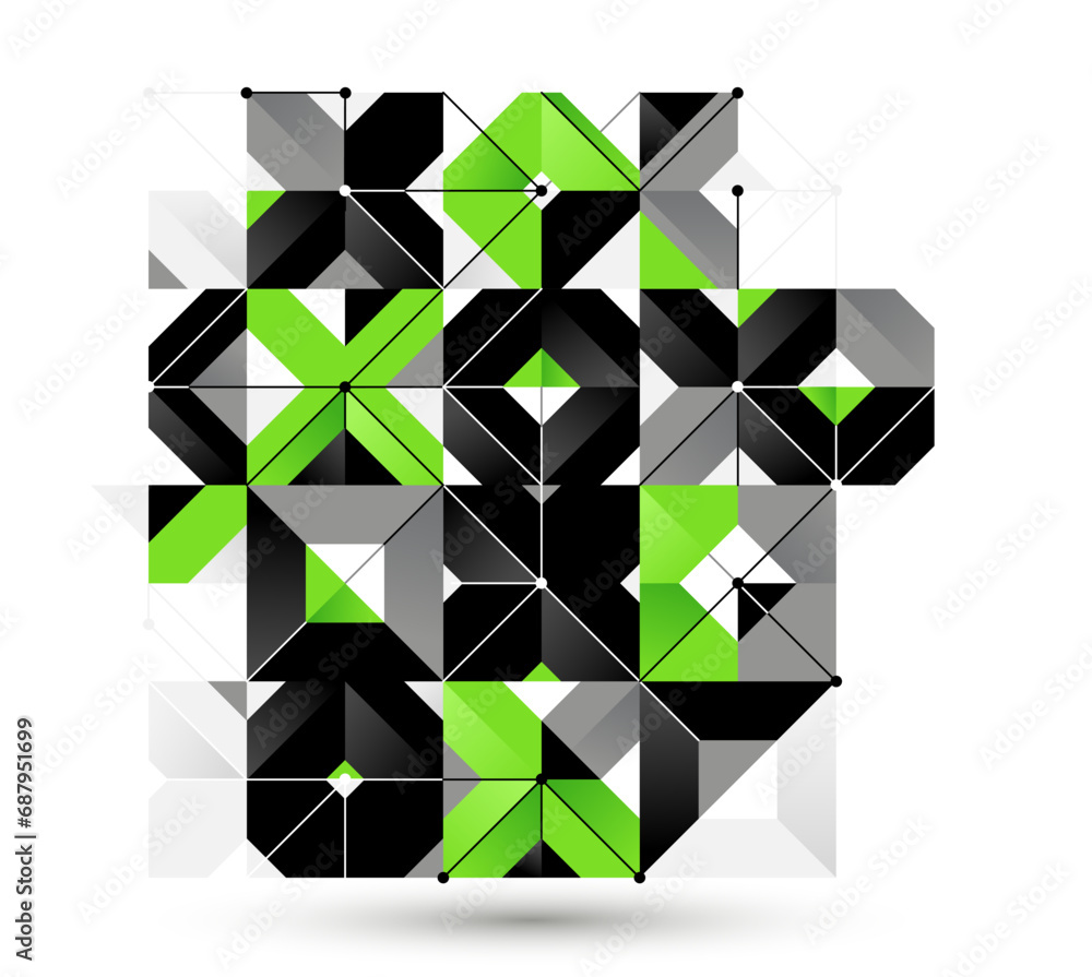 Poster abstract geometric vector background isolated, tech style engine looks like composition, innovate te