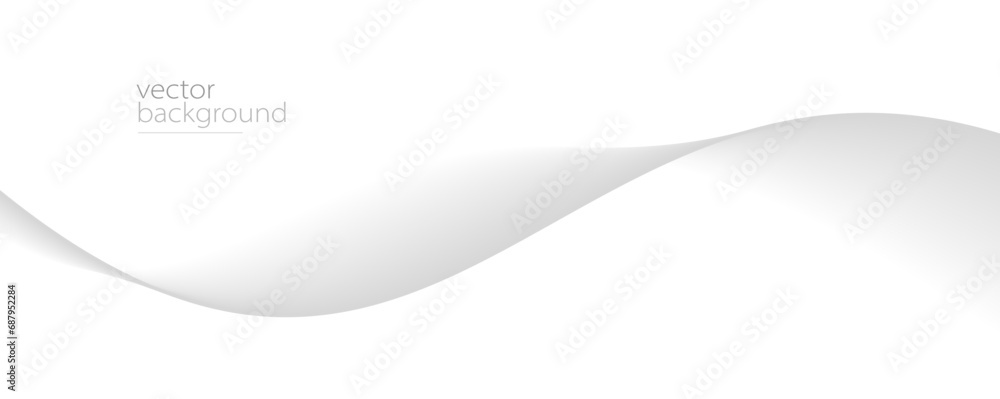 Poster smooth flow of wavy shape with gradient vector abstract background, light grey design curve line ene