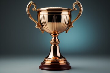 Fototapeta na wymiar shiny trophy, on an isolated white background, Generative AI.
