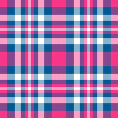Plaid seamless pattern. Check fabric texture. Vector textile print.