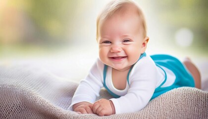 Baby being happy and smiling. 